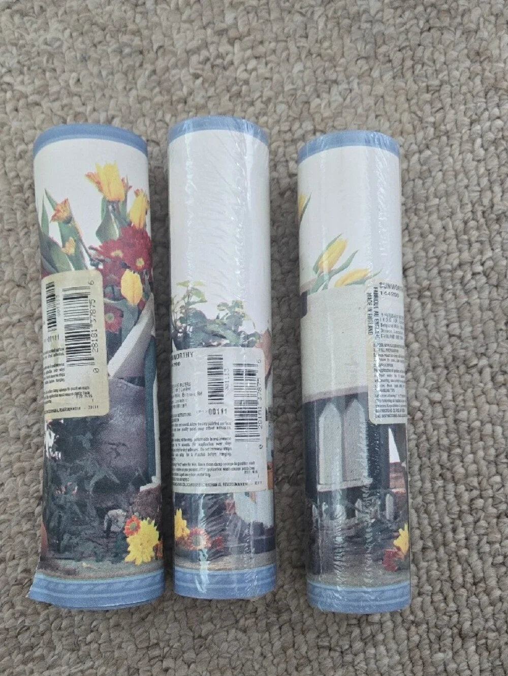 Vintage Sunworthy Birdhouse Wallpaper Border – 8‑Inch Height – Lot of 3 Rolls